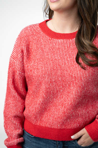 IN STOCK Josie Cozy Crew Sweater - Red