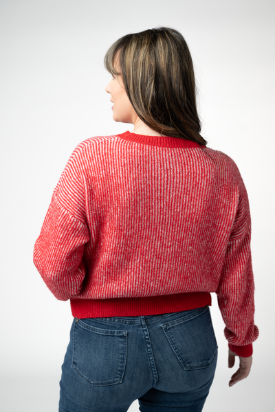 IN STOCK Josie Cozy Crew Sweater - Red