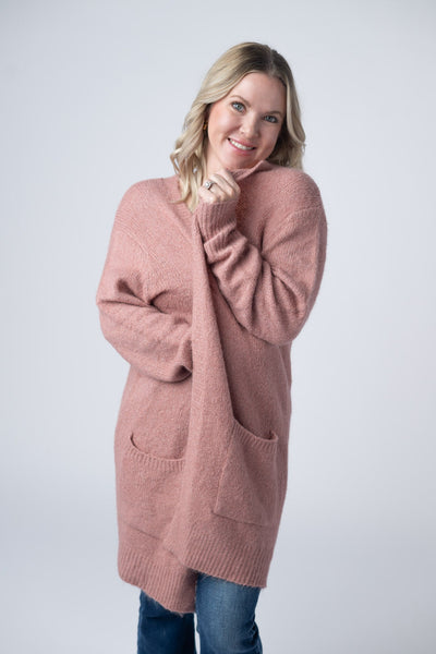 IN STOCK Madison Cozy Cardigan - Dusty Rose - Pumpkin Patch Co
