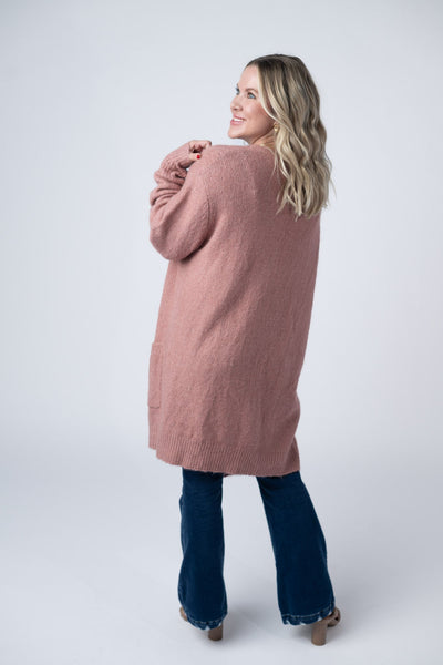 IN STOCK Madison Cozy Cardigan - Dusty Rose - Pumpkin Patch Co