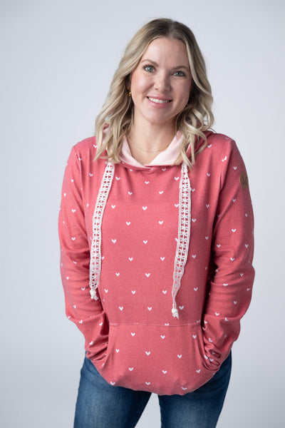 IN STOCK Hailey Pullover Hoodie -Sweetheart Red