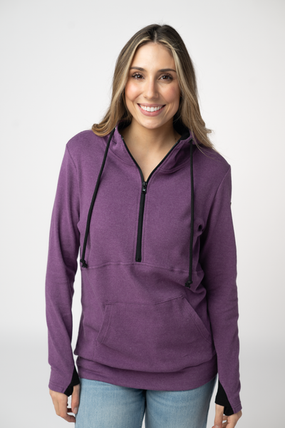 IN STOCK Classic HalfZip Hoodie - Black and Purple