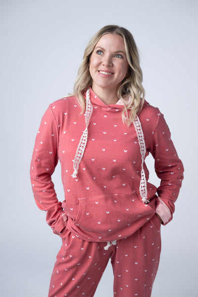 IN STOCK Hailey Pullover Hoodie -Sweetheart Red