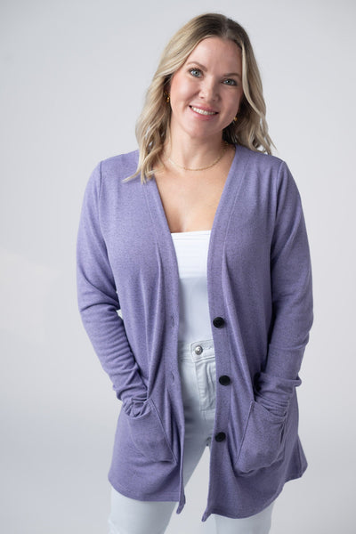 IN STOCK Cori Cardigan - Lavender - Pumpkin Patch Co