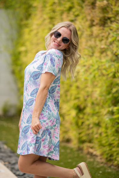 IN STOCK Alicia Dress - Tropical Leaf - Pumpkin Patch Co