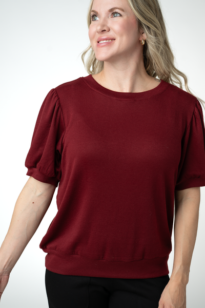 IN STOCK Katie Cozy Top - Cranberry
