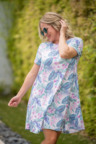 IN STOCK Alicia Dress - Tropical Leaf - Pumpkin Patch Co