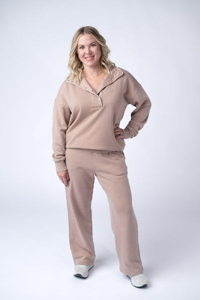 IN STOCK Jesse Vintage Wash Snap Pullover - Tan - Pumpkin Patch Co