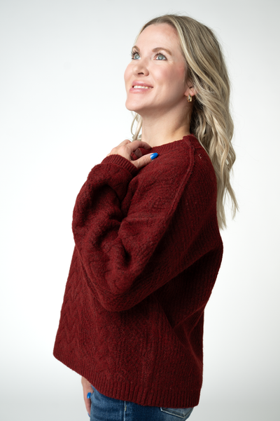 IN STOCK Dakota Sweater - Burgundy