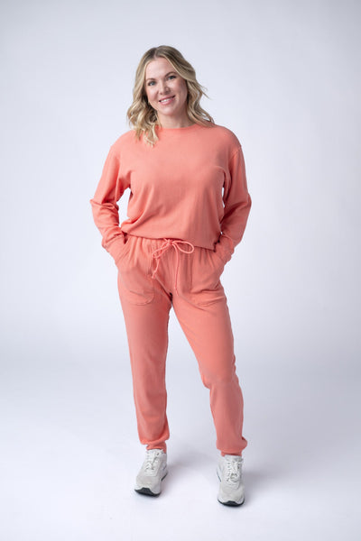 IN STOCK Corrine Ribbed Pullover Top - Coral - Pumpkin Patch Co