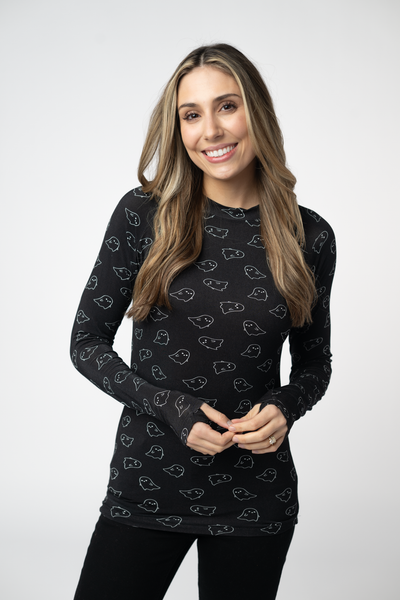 IN STOCK Blair Long Sleeve Top - Midnight Ghosts - Pumpkin Patch Co