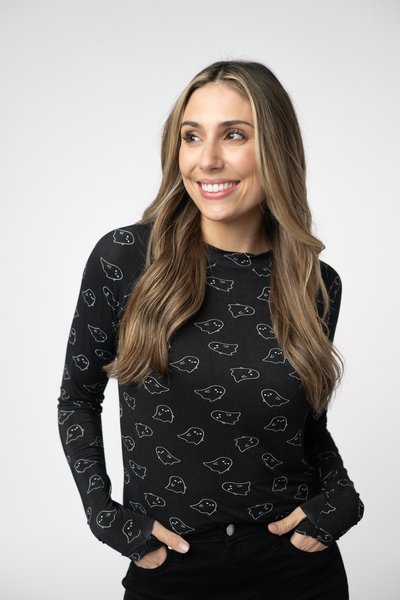 IN STOCK Blair Long Sleeve Top - Midnight Ghosts - Pumpkin Patch Co