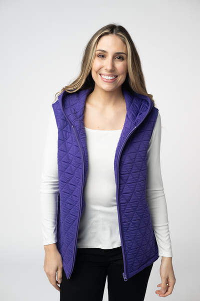 IN STOCK Heather Geometric Hooded Vest - Purple - Pumpkin Patch Co