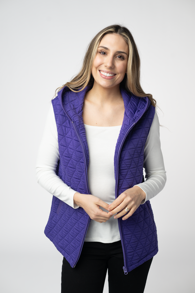 IN STOCK Heather Geometric Hooded Vest - Purple - Pumpkin Patch Co