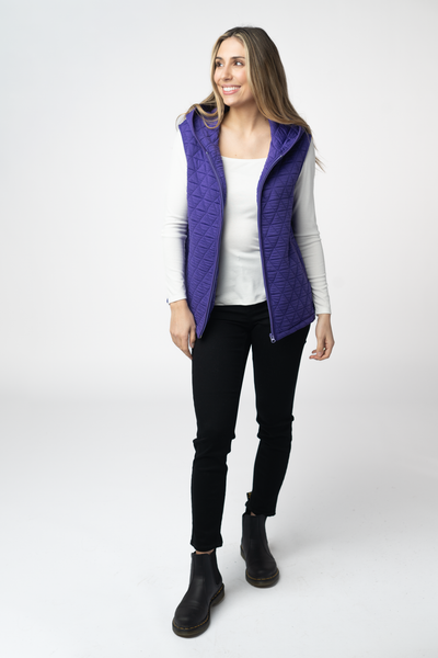 IN STOCK Heather Geometric Hooded Vest - Purple - Pumpkin Patch Co