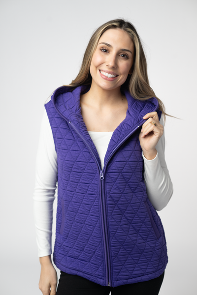 IN STOCK Heather Geometric Hooded Vest - Purple - Pumpkin Patch Co