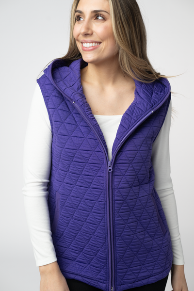 IN STOCK Heather Geometric Hooded Vest - Purple - Pumpkin Patch Co