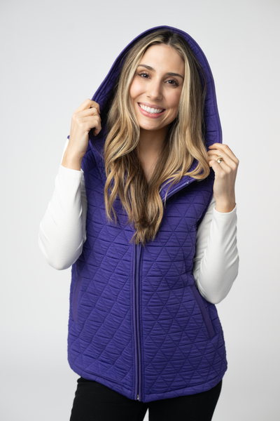 IN STOCK Heather Geometric Hooded Vest - Purple - Pumpkin Patch Co