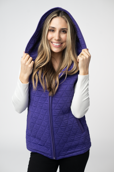 IN STOCK Heather Geometric Hooded Vest - Purple - Pumpkin Patch Co