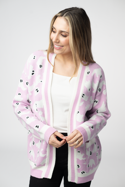 IN STOCK Ghost Pocket Cardigan - Lilac