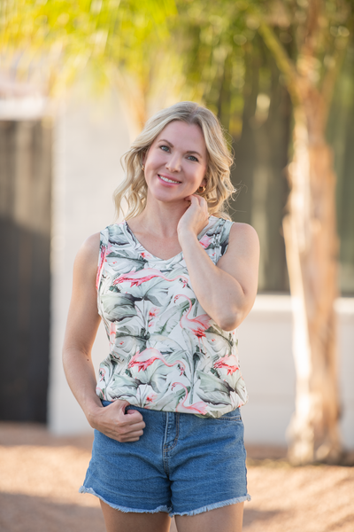 IN STOCK Noelle Tank - Flamingos - Pumpkin Patch Co