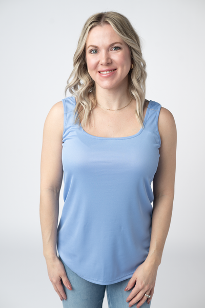IN STOCK Rachel Ribbed Tank -  Sky Blue - Pumpkin Patch Co