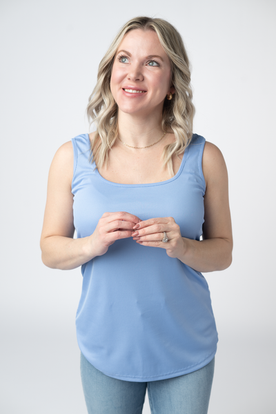 IN STOCK Rachel Ribbed Tank -  Sky Blue - Pumpkin Patch Co
