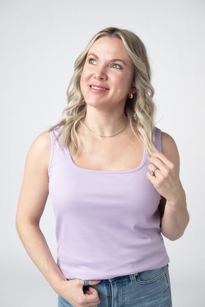 IN STOCK Rachel Ribbed Tank -  Lavender - Pumpkin Patch Co