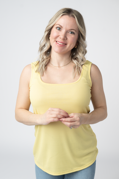 IN STOCK Rachel Ribbed Tank - Yellow - Pumpkin Patch Co