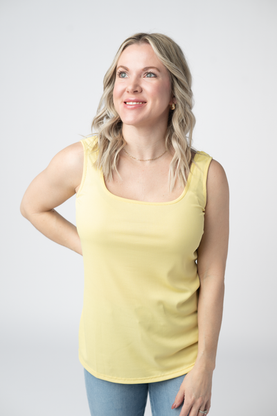 IN STOCK Rachel Ribbed Tank - Yellow - Pumpkin Patch Co