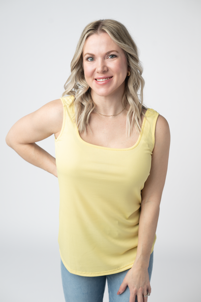 IN STOCK Rachel Ribbed Tank - Yellow - Pumpkin Patch Co