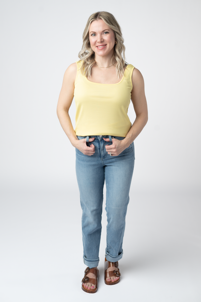IN STOCK Rachel Ribbed Tank - Yellow - Pumpkin Patch Co