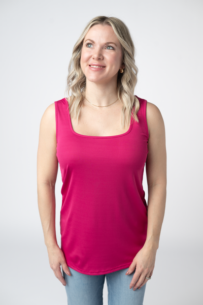 IN STOCK Rachel Ribbed Tank -  Hot Pink - Pumpkin Patch Co