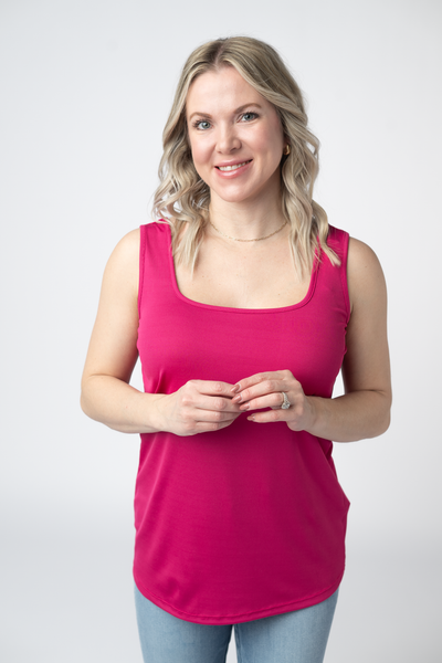 IN STOCK Rachel Ribbed Tank -  Hot Pink - Pumpkin Patch Co