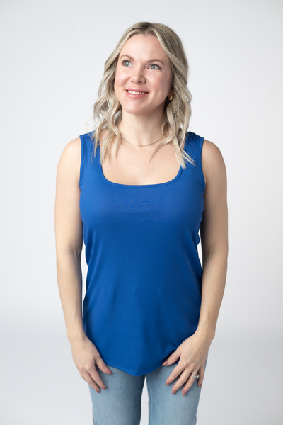 IN STOCK Rachel Ribbed Tank - Royal Blue - Pumpkin Patch Co