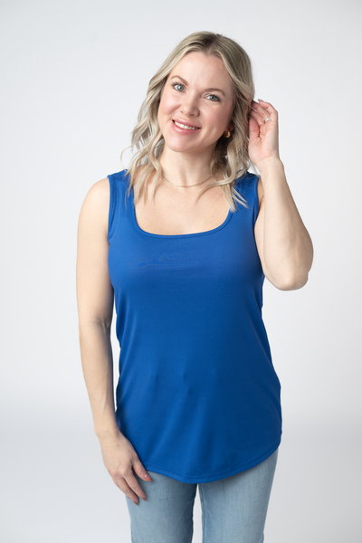 IN STOCK Rachel Ribbed Tank - Royal Blue - Pumpkin Patch Co
