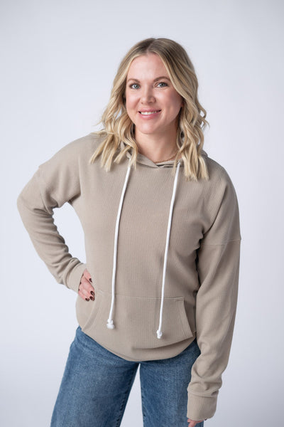 IN STOCK Kacey Ribbed Hoodie - Mocha - Pumpkin Patch Co
