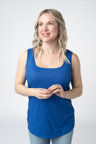 IN STOCK Rachel Ribbed Tank - Royal Blue - Pumpkin Patch Co