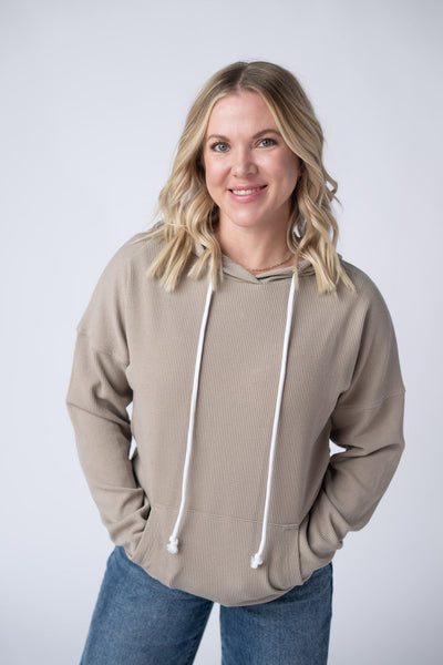 IN STOCK Kacey Ribbed Hoodie - Mocha - Pumpkin Patch Co
