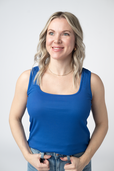 IN STOCK Rachel Ribbed Tank - Royal Blue - Pumpkin Patch Co