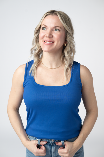 IN STOCK Rachel Ribbed Tank - Royal Blue - Pumpkin Patch Co