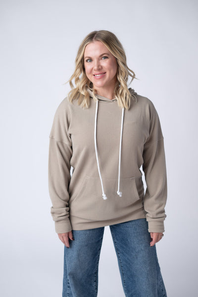 IN STOCK Kacey Ribbed Hoodie - Mocha - Pumpkin Patch Co