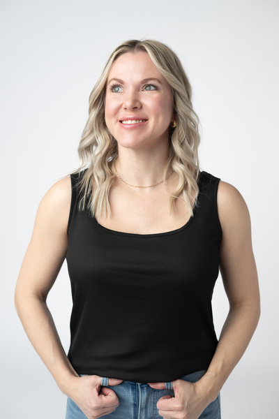IN STOCK Rachel Ribbed Tank - Black - Pumpkin Patch Co