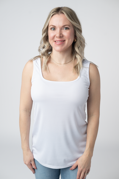 IN STOCK Rachel Ribbed Tank - White - Pumpkin Patch Co