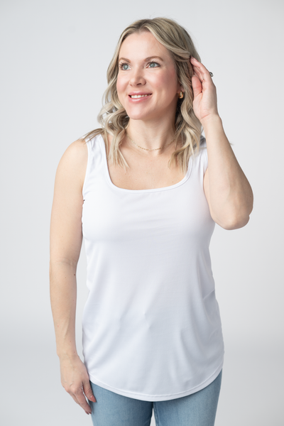 IN STOCK Rachel Ribbed Tank - White - Pumpkin Patch Co