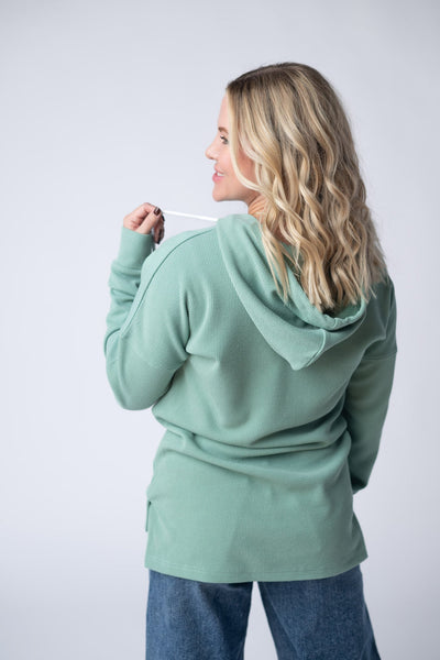 IN STOCK Kacey Ribbed Hoodie - Sage - Pumpkin Patch Co