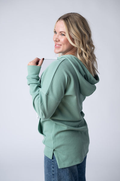 IN STOCK Kacey Ribbed Hoodie - Sage - Pumpkin Patch Co