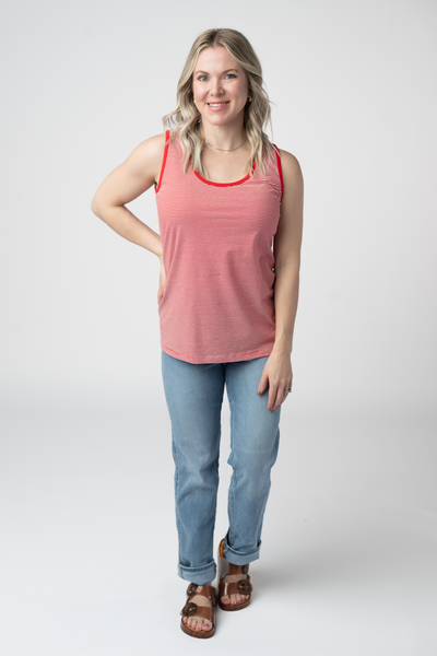 IN STOCK Micro Striped Tank - Red - Pumpkin Patch Co