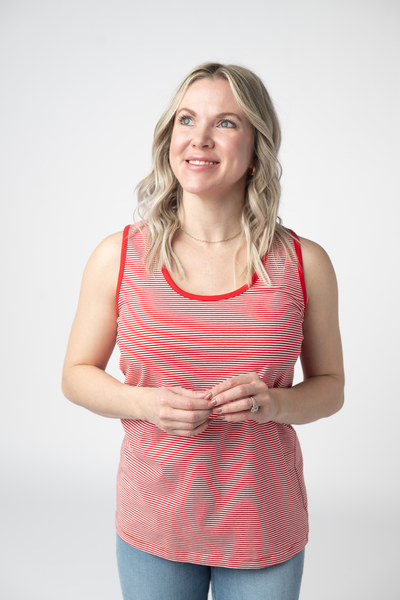 IN STOCK Micro Striped Tank - Red - Pumpkin Patch Co