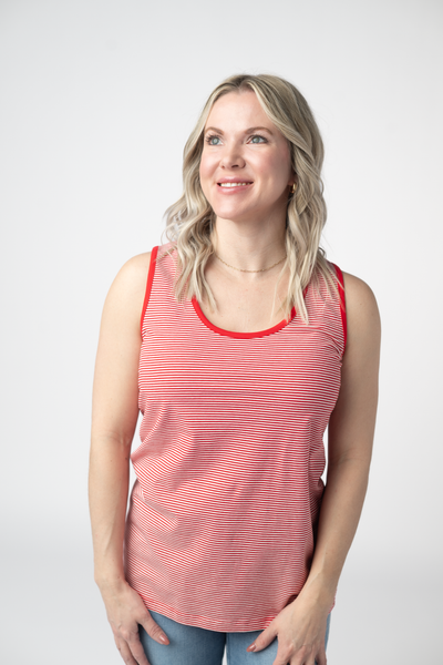 IN STOCK Micro Striped Tank - Red - Pumpkin Patch Co